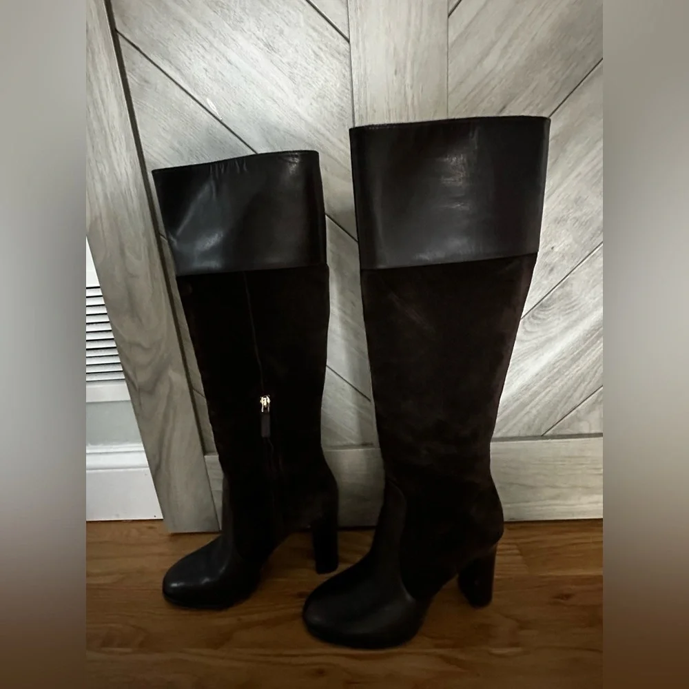 Michael Kors collection brown leather and suede Knee-High Boots size 40/US 9 - Picture 2 of 10